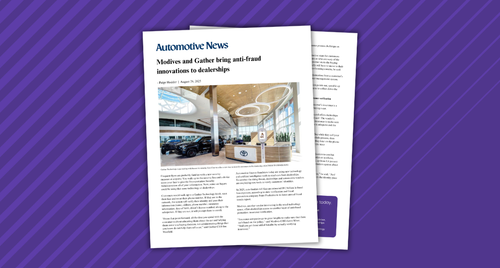 Modives and Gather bring anti-fraud innovations to dealerships
